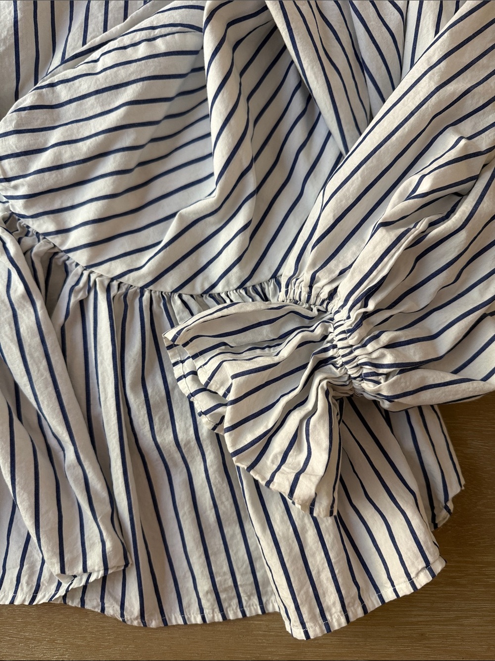 EXPRESS Striped Peplum Blouse | XL - Picture 2 of 7